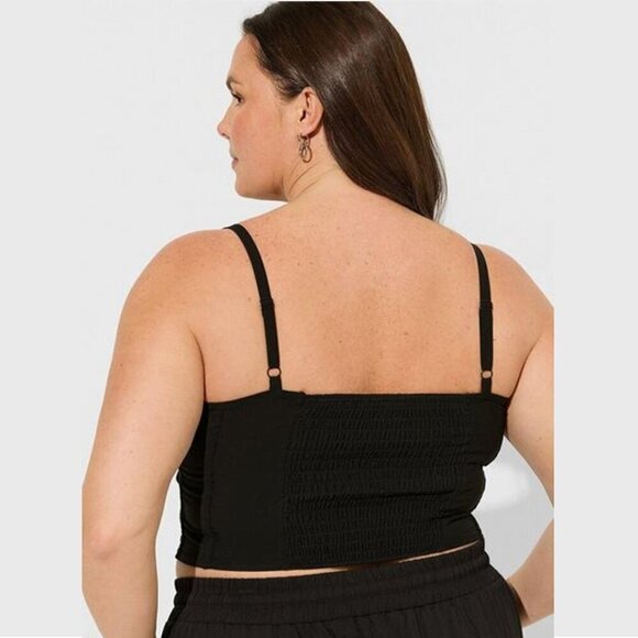 Torrid - Challis Corset Crop Top in Deep Black​​​​ - Picture 11 of 12